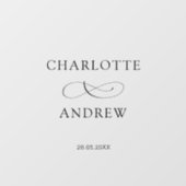 Eenvoudig, elegant, bruiloft raamsticker (Vel)