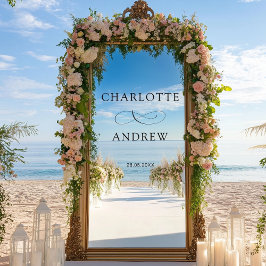 Eenvoudig, elegant, bruiloft raamsticker