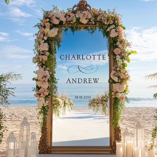 Eenvoudig, elegant, bruiloft raamsticker