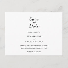 Eenvoudig Elegant | Bruiloft Save The Date Post Aankondigingskaart