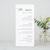 Eenvoudig Elegant Bruiloft Voedsel Menu (Staand voorkant)
