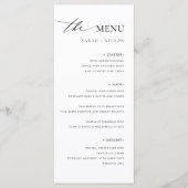 Eenvoudig Elegant Bruiloft Voedsel Menu (Voorkant)