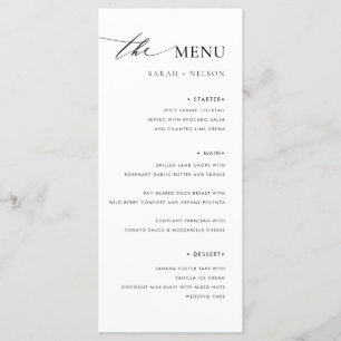 Eenvoudig Elegant Bruiloft Voedsel Menu