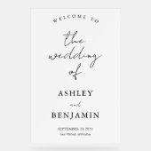 Eenvoudig Elegant Bruiloft Welkom Acryl Bord (Voorkant)