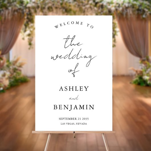 Eenvoudig Elegant Bruiloft Welkom Acryl Bord