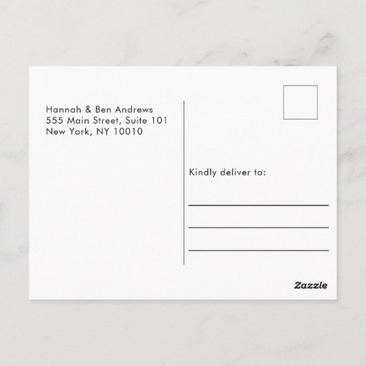 Eenvoudig, elegant, bruiloften "Bedankt" 1 Foto Briefkaart (Achterkant)