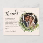 Eenvoudig, elegant, bruiloften "Bedankt" 1 Foto Briefkaart (Voorkant)