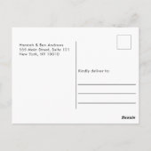 Eenvoudig, elegant, bruiloften "Bedankt" 1 Foto Briefkaart (Achterkant)