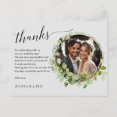 Eenvoudig, elegant, bruiloften "Bedankt" 1 Foto Briefkaart (Voorkant)