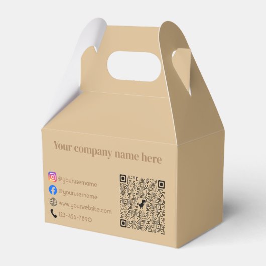 Eenvoudig elegant bruin bedankdoosjes (Achterkant)