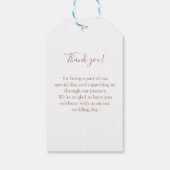 Eenvoudig, elegant, bruin, bruiloft cadeaulabel (Achterkant)