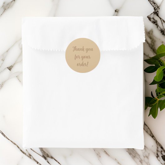 Eenvoudig elegant bruin Dank u Ronde Sticker