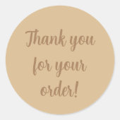 Eenvoudig elegant bruin Dank u Ronde Sticker (Voorkant)