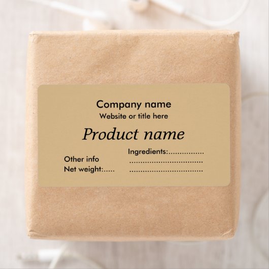 Eenvoudig elegant bruin etiket (Insitu)