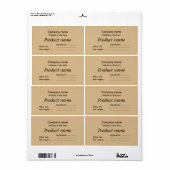 Eenvoudig elegant bruin etiket (Full Sheet)