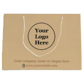 Eenvoudig elegant bruin groot cadeauzakje (Voorkant)