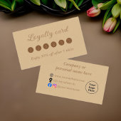 Eenvoudig elegant bruin klantenkaartje