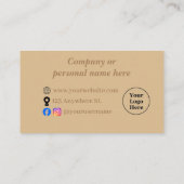 Eenvoudig elegant bruin klantenkaartje (Achterkant)