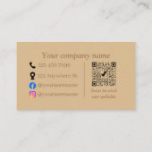 Eenvoudig elegant bruin kortingskaartje (Achterkant)