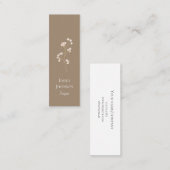 Eenvoudig Elegant Bruin Mini Visitekaartje (Voorkant / Achterkant)