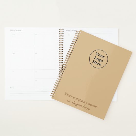 Eenvoudig elegant bruin planner (Display)