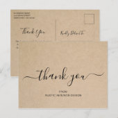 Eenvoudig elegant bruin zakendoen bedankt briefkaart (Voorkant / Achterkant)