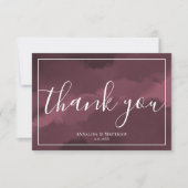 Eenvoudig Elegant Burgundy Wedding Bedankkaart (Voorkant)