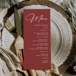 Eenvoudig Elegant Burgundy Wedding Menu