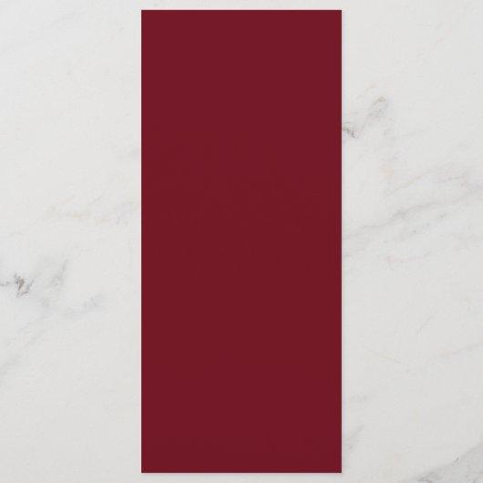 Eenvoudig Elegant Burgundy Winter Kersthuwelijk Menu (Achterkant)