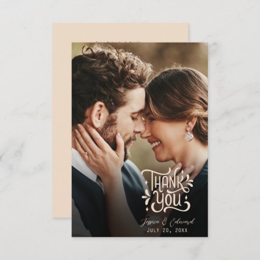 Eenvoudig Elegant Burnt Sinaasappel Modern Minimaa Bedankkaart (Voorkant / Achterkant)