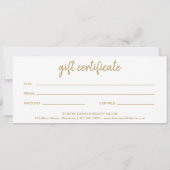 Eenvoudig Elegant Business Gold Cadeaubon (Achterkant)