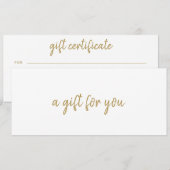 Eenvoudig Elegant Business Gold Cadeaubon (Voorkant / Achterkant)