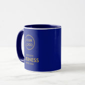 Eenvoudig Elegant Business Logo Royal Blue Gold Mok (Voorkant links)