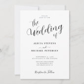 Eenvoudig elegant calligrafie script bruiloft kaart (Voorkant)