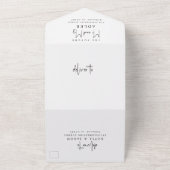 Eenvoudig Elegant Calligraphy Minimal Photo Weddin All In One Uitnodiging (Buitenkant)