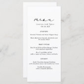 Eenvoudig Elegant Calligraphy Monochrome Wedding M Menu (Voorkant / Achterkant)
