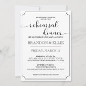 Eenvoudig Elegant Calligraphy Rehearsal Dinner Kaart (Voorkant)