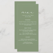 Eenvoudig Elegant Calligraphy Sage Green Wedding M Menu (Voorkant / Achterkant)