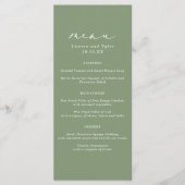 Eenvoudig Elegant Calligraphy Sage Green Wedding M Menu (Voorkant)