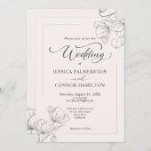 Eenvoudig elegant Calligraphy Script Wedding Kaart (Voorkant / Achterkant)