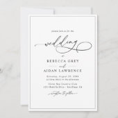 Eenvoudig elegant Calligraphy Script Wedding Kaart (Voorkant)