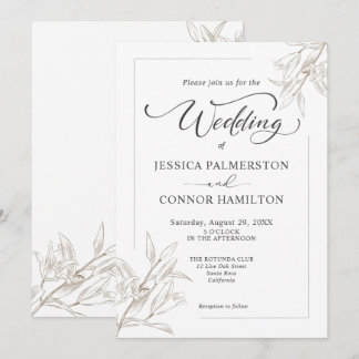 Eenvoudig elegant Calligraphy Script Wedding Kaart