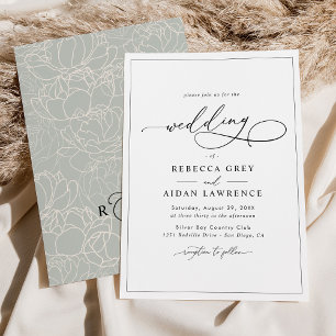 Eenvoudig elegant Calligraphy Script Wedding Kaart