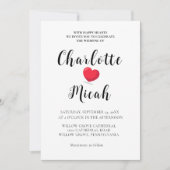 Eenvoudig elegant Calligraphy Script Wedding Kaart (Voorkant)