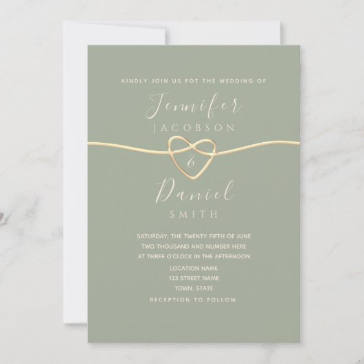 Eenvoudig elegant Calligraphy Script Wedding Kaart (Voorkant)