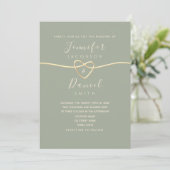 Eenvoudig elegant Calligraphy Script Wedding Kaart (Staand voorkant)