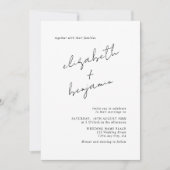 Eenvoudig elegant Calligraphy Script Wedding Kaart (Voorkant)