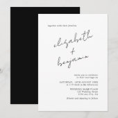 Eenvoudig elegant Calligraphy Script Wedding Kaart (Voorkant / Achterkant)