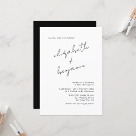 Eenvoudig elegant Calligraphy Script Wedding Kaart