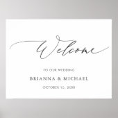 Eenvoudig Elegant Calligraphy Weddenschap Welkom Poster (Voorkant)